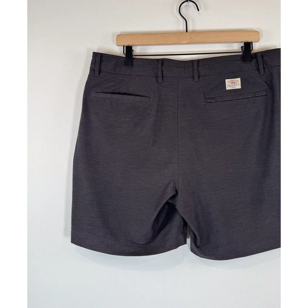 Faherty Men Shorts Black All Day Chino Performance Preppy Casual Stretch Size 35